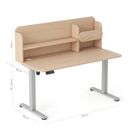 Entelo, Axio, biurko elektryczne regulowane z nadstawką, rozmiar 5-6, 100-65 cm, brzoza