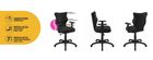 Entelo, Duo, krzesło biurowe z podłokietnikami, wzrost 159-188 cm, antracyt
