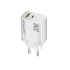 Esperanza, ładowarka sieciowa, biała, 20W, USB-C, PD 20W, USB-A, QC 3.0, 18W, EZC105W