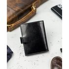 Etui na dokumenty, czarne, skórzane, Rovicky