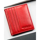 Etui na karty, czerwone, skórzane, RFID, 4U Cavaldi