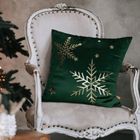 Eurofirany, poszewka świąteczna, 45-45 cm, ciemnozielony