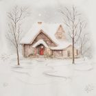 Eurofirany, świąteczny komplet pościeli, Joyfull, 140-200 cm, biały