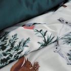 Eurofirany, świąteczny komplet pościeli, Roland, 160-200 cm, biały