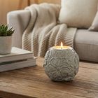 Eurofirany, świecznik dekoracyjny, Naira, 10-10 cm, kremowy