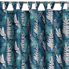 Eurofirany, zasłona zaciemniająca gotowa, Garden, na szelkach, 155-200 cm, turkusowy