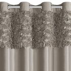 Eurofirany, zasłona zaciemniająca gotowa, Roses, na taśmie, 140-250 cm, beżowy