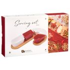 Excellent Houseware, miseczki na przekąski, na tacy, ceramiczne, 5 elementów