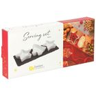 Excellent Houseware, miseczki na przekąski, na tacy, porcelanowe, 4 elementy