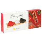 Excellent Houseware, miseczki na przekąski, na tacy, porcelanowe, 4 elementy