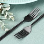 Excellent Houseware, widelczyki deserowe, stalowe, czarne, 4 szt.