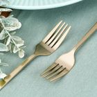 Excellent Houseware, widelczyki deserowe, stalowe, złote, 4 szt.