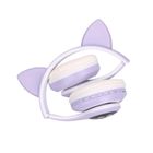 Extralink, Kids, Cat-Ear, słuchawki nauszne bezprzewodowe, bluetooth 5.0, oświetlenie RGB, fioletowe