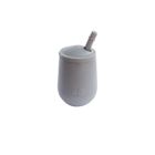 EZPZ, silikonowy kubeczek ze słomką Mini Cup + Straw Training System, 120 ml, szary