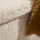 Factory, Matcha, składana ławka z tkaniny bouclé, 76-38 cm