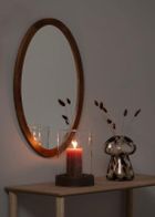 Fanni K, Runo, owalne lustro w drewnianej ramie, 40-60 cm