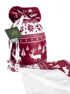 Faro, Saco, koc sherpa w worku, bordowy, 127-152 cm