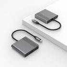 Gembird, adapter wieloportowy, USB-C, 3w1, USB, HDMI, USB-C, szary