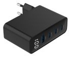 Gembird, szybka ładowarka sieciowa, 2-portowa, USB-A + USB TYP-C, 100W, czarna