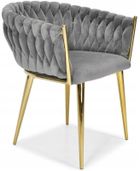 Gordon Trade, Glamour, krzesło welurowe, szare