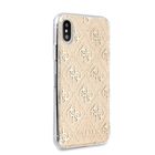 Guess, etui ochronne Hard Case 4G Glitter do iPhone X/ iPhone XS GUHCPXPCU4GLGO, złote