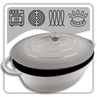 Hage, emaliowana brytfanna, żeliwna, szara, 6l