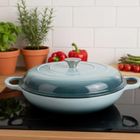 Hage, emaliowany garnek, płaski, żeliwny, sea salt, 30 cm, 3l