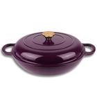 Hage, emaliowany garnek żeliwny, płaski, fioletowy, 30 cm, 3l