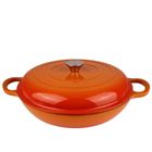 Hage, emaliowany garnek żeliwny, płaski, pomarańczowy, 30 cm, 3l