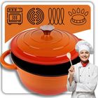 Hage, emaliowany garnek żeliwny, pomarańczowy, 24 cm, 4l