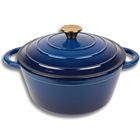 Hage, garnek żeliwny, emaliowany, niebieski, 24 cm, 4l