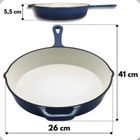 Hage, patelnia żeliwna, emaliowana, niebieska, 26 cm