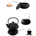 Hage, zestaw dzbanek żeliwny, z filiżankami i podgrzewaczem, czarny, 4-60 ml, 900 ml