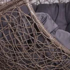 HaloFuture, fotel wiszący, kokon, huśtawka, brązowy, szara poduszka