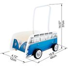 Hape, Volkswagen, T1, chodzik klasyczny, drewniany, niebieski