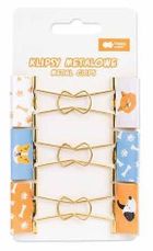 Happy Color, klipsy metalowe, Cat&Dog, 6 szt.