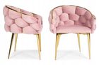 Hedo, Glamour, krzesło welurowe, złote nogi, różowe