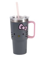 Hello Kitty, kubek do picia ze słomką i uchwytem stal, 600 ml