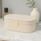 Home Styling Collection, Glint, szkatułka na biżuterię z lusterkiem, biała, 25 cm