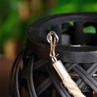 Home Styling Collection, lampion na świeczkę, bambusowy, czarny, 14,5-14 cm