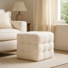 Home Styling Collection, Square, pufa ze schowkiem kostka, tapicerka baranek, 38-38-37 cm