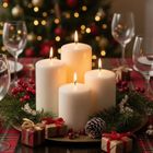 Home Styling Collection, świece bryłowe, białe, bezzapachowe, 4 szt.