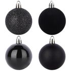 Home Styling Decoration, bombki choinkowe, nietłukące, czarne, 5 cm, 16 szt.