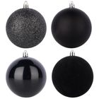 Home Styling Decoration, bombki choinkowe, nietłukące, czarne, 6 cm, 16 szt.