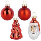 Home Styling Decoration, bombki choinkowe, nietłukące, czerwone, 3/5 cm, 9 szt.