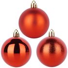 Home Styling Decoration, bombki choinkowe, nietłukące, czerwone, 6 cm, 9 szt.