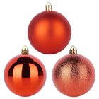 Home Styling Decoration, bombki choinkowe, nietłukące, czerwone, 7 cm, 6 szt.