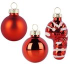 Home Styling Decoration, bombki choinkowe, szklane, czerwone, 3 cm, 9 szt.
