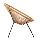 Homla, Acapulco Fiesta, fotel z okrągłej linki technorattan naturalny, 71-71-80 cm