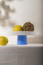 Homla, Affi, patera, biała z granatową nóżką, 24-9 cm